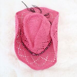 Pink Crochet Cowboy Hat